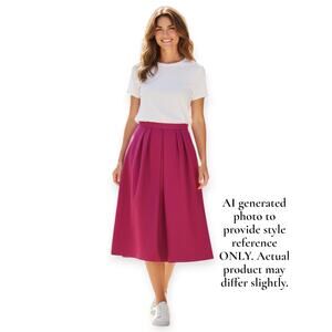 Vintage Orvis Red Wool Midi Pleated Straight Skirt Made USA Size 12